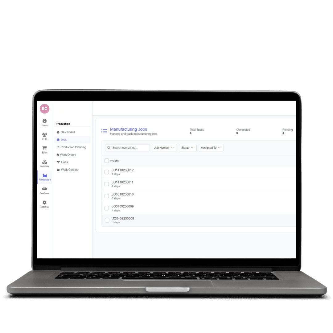 Production module screenshot