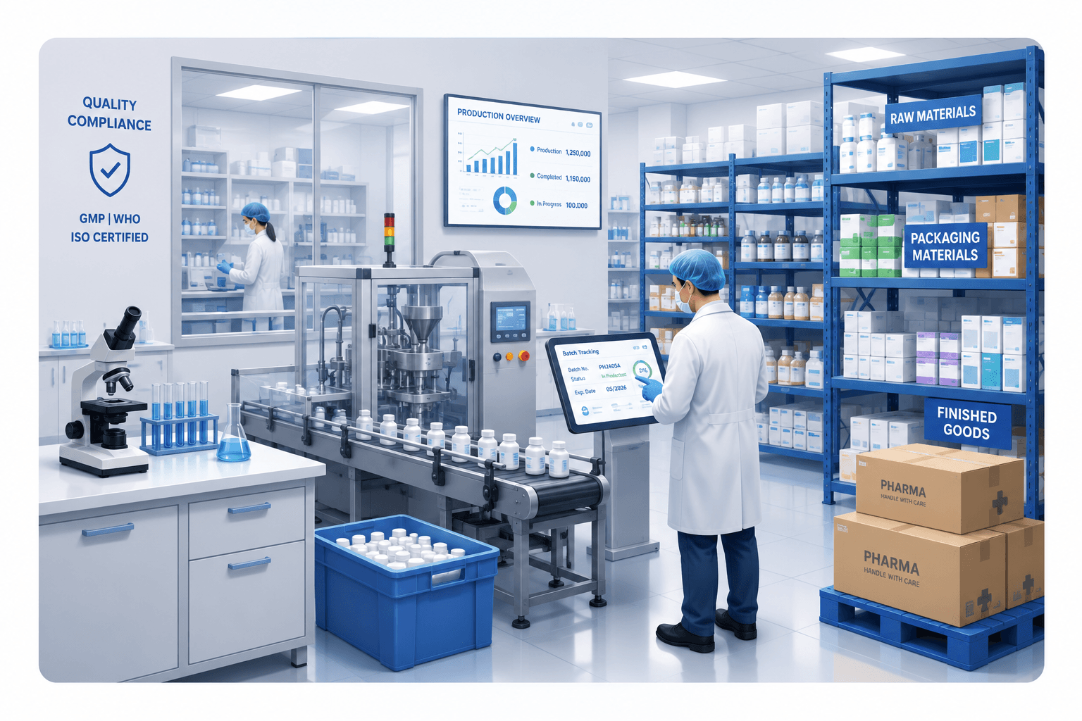 Pharmaceutical ERP product screenshot