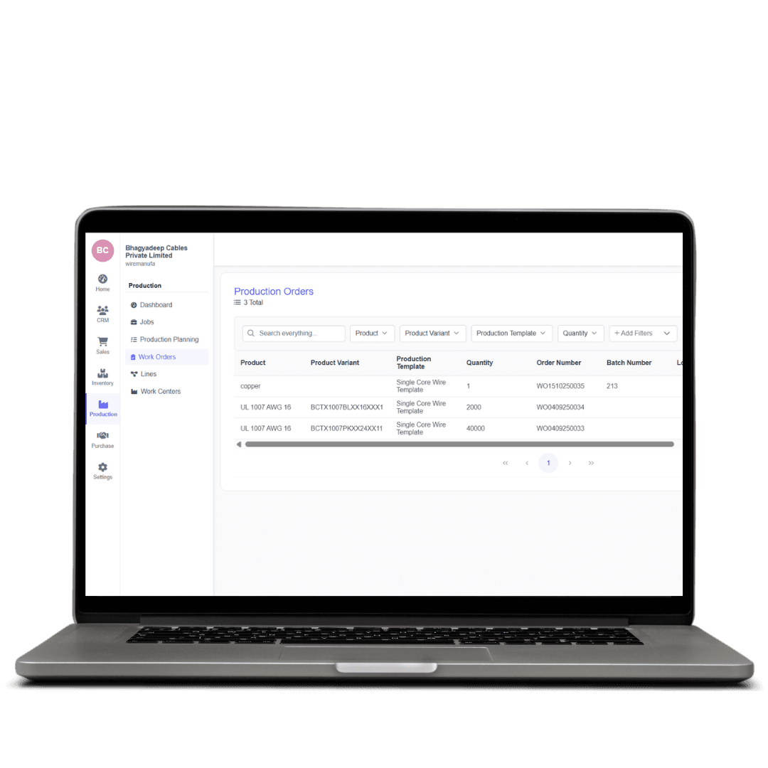 Purchase module screenshot